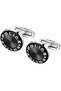 Rim Black Cufflinks With Stainless Steel Logo - 2