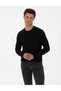 Black Slim Fit Crew Neck Rayon Knitwear Sweater 50315763-Vr046