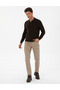 Dark Brown Slim Fit Polo Neck Basic Knitwear Sweater 50315405-Vr084 - 4