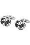 Graph Stainless Steel Enamel Gents Cufflinks With Black - 2