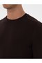 Dark Brown Slim Fit Crew Neck Rayon Knitwear Sweater 50315763-Vr084 - 7