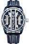 Fast Lane Men's 46mm Analog Watch with Blue Leather Strap