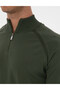 Dark Khaki Slim Fit Stand Collar Zippered Knitwear Sweater 50315752-Vr111 - 7
