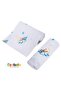 Sleeping Blue Teddy Bear Moon Baby Set Combo 6 Pcs,(Sleep suit/Body suit/Burp cloth/Hat/Bib/Swaddle) - 2