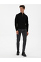 Black Slim Fit Stand Collar Zippered Knitwear Sweater 50315752-Vr046 - 4