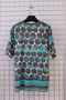 Women's Plus Size Lycra Crew Neck Round Patterned Short Sleeve Mother Combed Cotton T-Shirt Blouse - 3