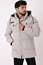 Long Puffer Coat with Chest Pockets and Fur Lining Pldp 2957_50456 - 2