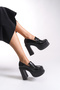 Women's High Heel Loafer 00122003 Black Patent Leather - 3