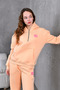 طقم بدلة رياضية مطبوعة بقلنسوة وسحاب من الداخل مع قطع كبير من الف fleece - 6