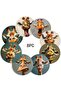 Giraffe Patterned Set of 8 Wooden Coasters (10X10 cm) - 4