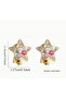 Stone Star Shaped Gold Clip Earrings - 4