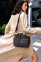 Women's 5-Compartment Satin Fabric Water-Resistant Hand and Shoulder Bag - 4