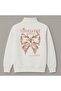 Women's Floral Tihikihkke Printed Half Zipper Stand Collar 3 Thread Thick Winter Sweatshirt