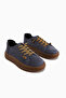 Judi Genuine Leather Blue Comfortable Sole Women's Sneakers
