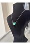 Glittering Butterfly Figured Steel Necklace - 6