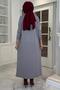 Gözde Brooched Knitwear Dress Gray - 5