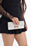 Striped Chupra Nal Stone Silver Gold Lockable Evening Dress Bag - 3