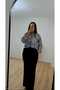 Women's Shirt Wrap Collar Long Sleeve Patterned - 2