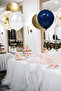 Midnight Blue Gold White Balloon Set 48 Pieces Pastel Metallic Chrome Transparent Birthday Party Decoration - 4