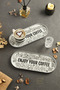 Glass Presentation Tray with "Enjoy Your Coffee" Written on It - 2 Pieces 12X30 cm - 2