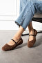 Premium Fur Women's Ballet Shoes Brown - 3