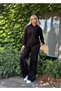 Women's Plus Size Flexible Judge Collar Cardigan and Sweatpants Set with Pockets 24901 - 4