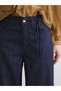 New Season Wideleg Women's Jean Pants with Belted Waist - 3