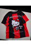 Hello Kitty Oversize Unisex T-Shirt with Red Striped Design - 3