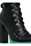 Women Cushion Collared Biker Boot in Black - 4
