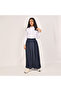 Navy pleated skirt with side zip closure - 6
