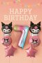 7 Year Old Kuromi Balloon Set Birthday Balloon Set Rainbow Figure Pink Star Helium Compatible Flying Balloon
