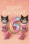 6 Year Old Kuromi Balloon Set Birthday Balloon Set Rainbow Figure Pink Star Helium Compatible Flying Balloon