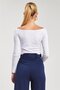 Women's Boat Neck Long Sleeve Bodysuit - White - 5