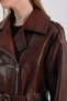 Maroquin Leather Aphrodite Women's Jumbo Trench Coat - 7