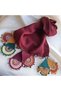 Handmade Cotton Crochet, Burgundy and Colorful Women's Scarf - 2