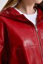 Maroquin Leather Alicia Women's Hooded Leather Coat - 5