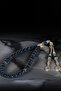 Men's Natural Stone Rosary - Medium Size Prayer Beads with Natural Navy Blue Parliament Blue Tiger's Eye Stone - 2