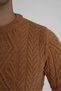 Trist Star Men's Mustard Checked Hair Braided Cycling Collar Wool Sweater Trist-5347 - 6