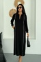 Women's Polo Neck Half Zipper Long Modal Dress - 4