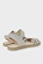 Women's Single Strap Rubber Detailed Laser Cut Summer Sandals Cream - 4