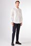 Men's Slim Fit Long Sleeve Off-White Shirt - 4