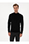 Black Slim Wool Blend Fit Half Fisherman Basic Knitwear Sweater 50315296-Vr046 - 3