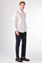 Men's Slim Fit Long Sleeve Off-White Shirt - 2