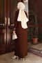 Button Detailed Knitwear Dress Brown 6153 - 4
