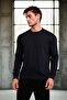 Wenders Relax Fit Basic Brushed Interlock Crew Neck Men's Sweatshirt - Black - 4