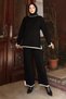 Slit Detailed Knitwear Set Black 6152