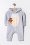 Winter Sweet Tiger Embroidered Zippered Welsoft Baby Romper - 3