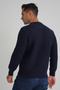 Trist Star Men's Navy Blue Cycling Collar Selanik Hair Braided Wool Sweater Trist-5352 - 3