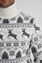 Trist Star Men's Bone Full Fishman Collar Jacquard Deer Wool Christmas Sweater Trist-5361 - 6