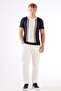 Men's slim fit crew neck navy blue knit t-shirt